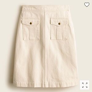J.Crew Flap Pocket Denim Skirt in Ecru Cream Sz 26